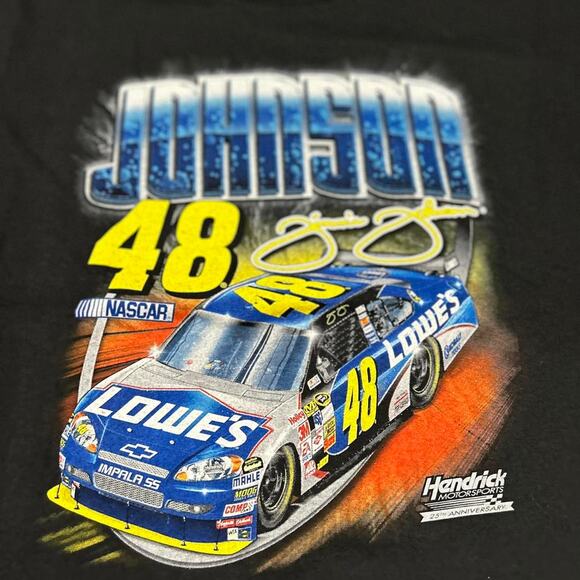 **New with Tags Vintage 2009 Jimmie Johnson  Lowe's Sprint Cup Schedule T-Shirt* - Picture 2 of 4